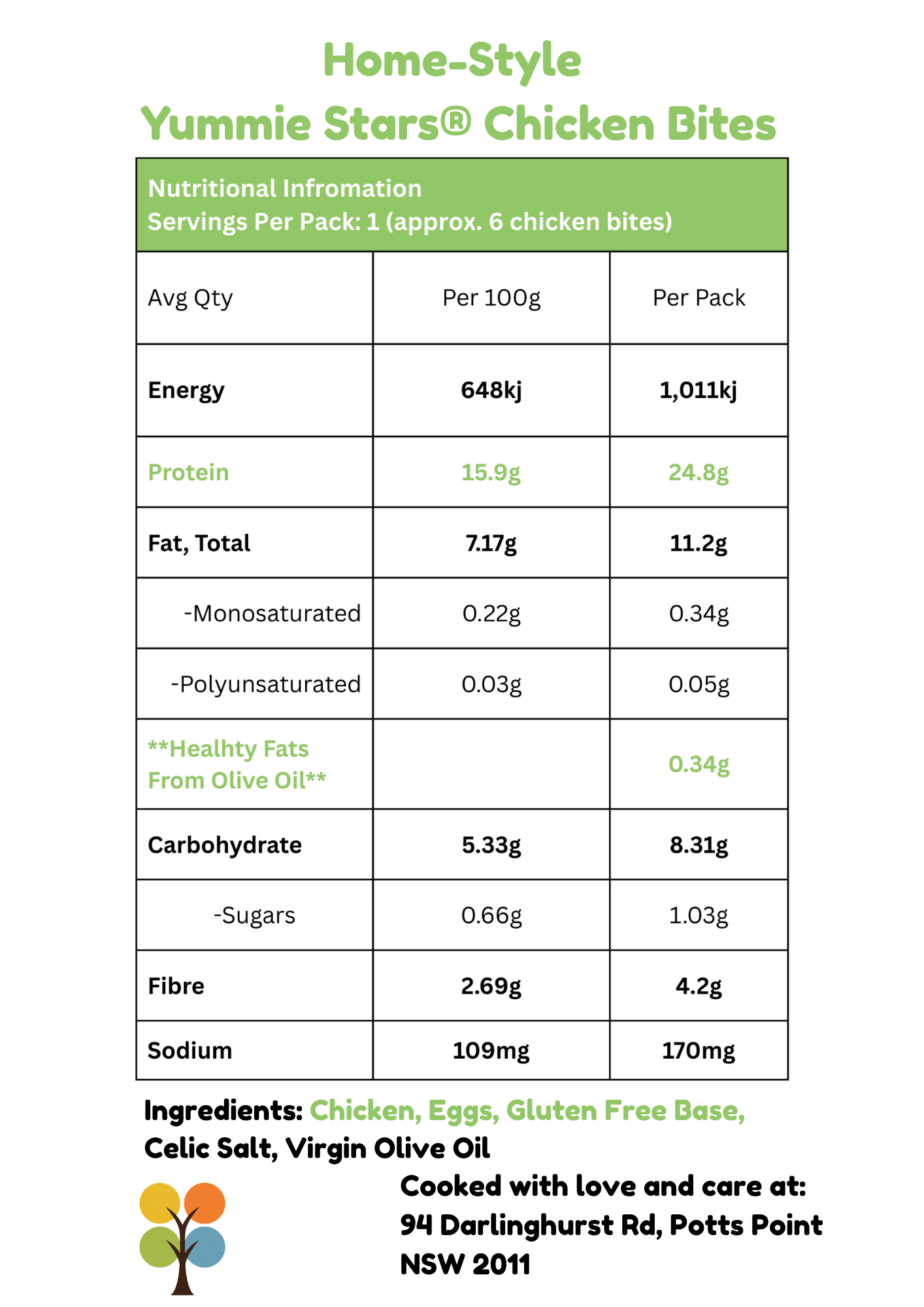 Yummie Stars® Chicken Bites Nutritional Information
